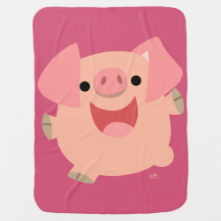 Cute Merry Cartoon Pig Baby Blanket