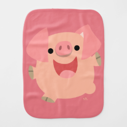 Cute Merry Cartoon Pig Burp Cloth
