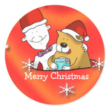 cute Merry Christmas cartoon sticker