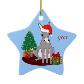 Cute Merry Christmas Donkey Christmas Tree Ornaments
