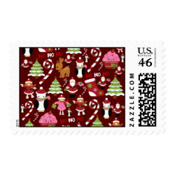 Cute Merry Christmas Xmas Holiday Pattern Stamps