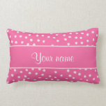 Cute Messy White Polka Dots Pink Background Throw Pillow