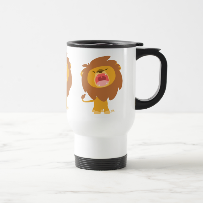 Cute Mighty  Roaring Lion Cartoon Commuter Mug