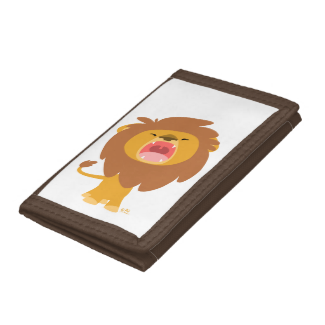 Cute Mighty  Roaring Lion Cartoon Wallet