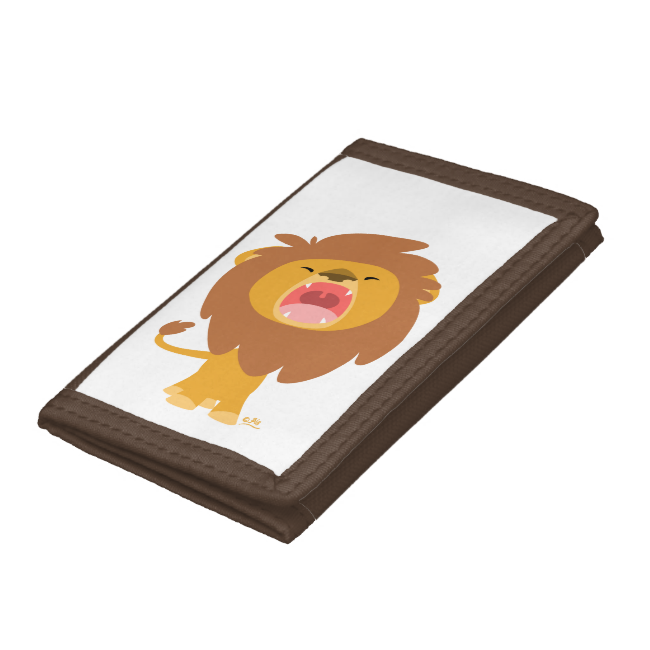 Cute Mighty  Roaring Lion Cartoon Wallet