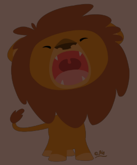 Cute Mighty  Roaring Lion Cartoon Women T-shirt