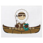 Cute Mini Inuit Fisherman in Kayak Flyer