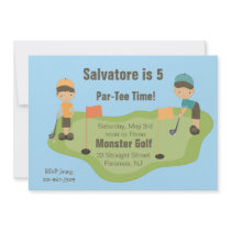 Cute Miniature Golf Boys Party Invitation