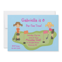 Cute Miniature Golf Girls Party Invitation