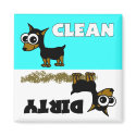 Cute Minpin Clean / Dirty Dishwasher Magnet