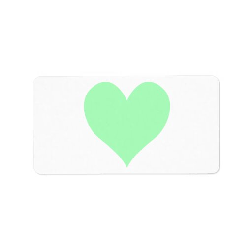 Cute Mint Green Heart Address Label Zazzle