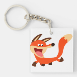 Cute Mischievous Cartoon Fox Acrylic Keychain