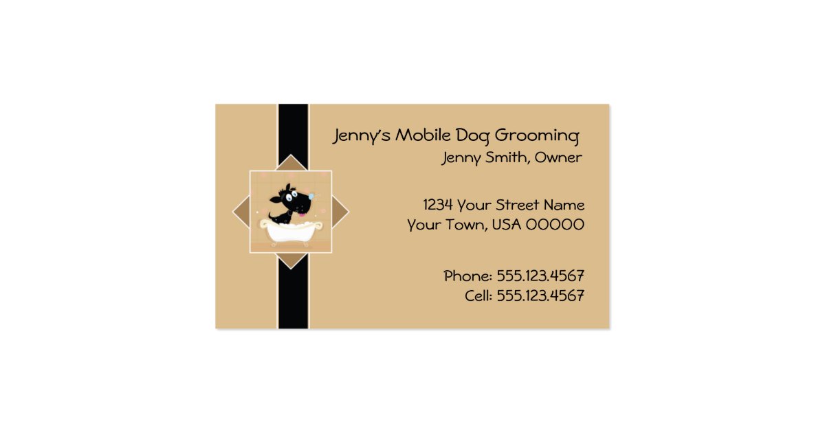 Cute Mobile Dog Grooming Business Card Zazzle