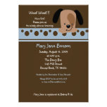 Cute Mod Puppy Baby Shower 5x7 Invitations