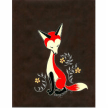 Cute Modern Artsy Fox Painting Photo Cut Outs
