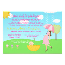 Cute Modern Mom and Baby Boy Baby Sprinkle Custom Invitation