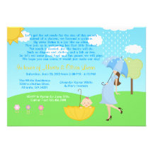 Cute Modern Mom and Baby Boy Baby Sprinkle Custom Announcement