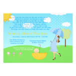 Cute Modern Mom and Baby Boy Baby Sprinkle Personalized Announcement