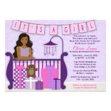 Cute Modern Mom in Nursery Baby Shower Invite
