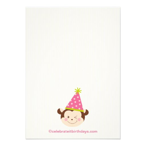 Cute Modern Monkey 1st Birthday Party Invitations