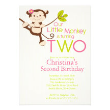 Girl Monkey Birthday Party on Monkey 2nd Birthday T Shirts  Monkey 2nd Birthday Gifts  Art  Posters