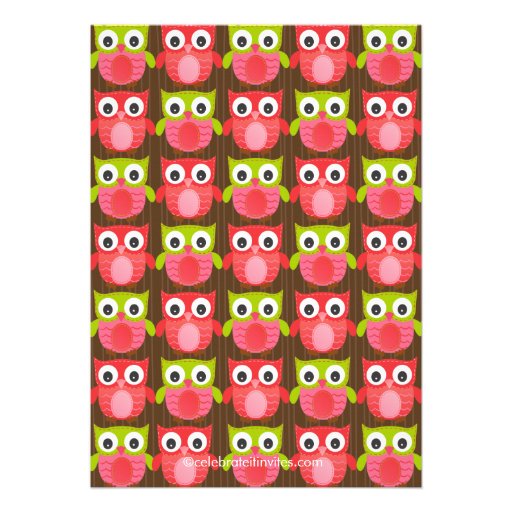 Cute Modern Owl Baby Shower Invitations