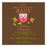 Cute Modern Owl Baby Shower Invitations