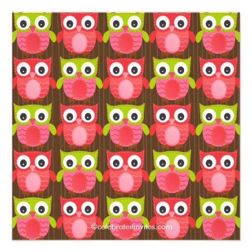 Cute Modern Owl Baby Shower Invitations