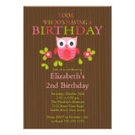 Cute Modern Owl Birthday Party Invitations