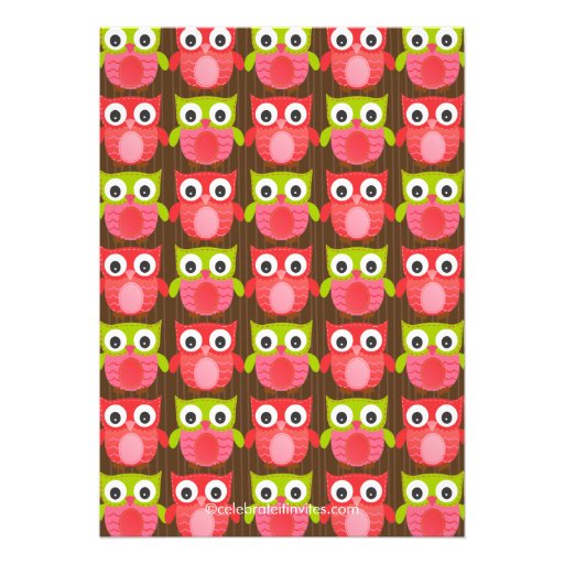 Cute Modern Owl Birthday Party Invitations