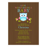 Cute Modern Owl Boys Baby Shower Invitations