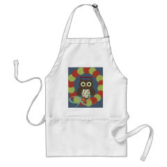 Cute Modern Owl Wreath Merry Christmas Gifts Aprons
