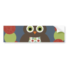 Cute Modern Owl Wreath Merry Christmas Gifts Bumper Sticker
