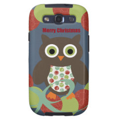 Cute Modern Owl Wreath Merry Christmas Gifts Samsung Galaxy SIII Covers