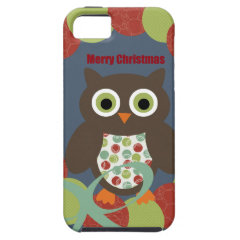 Cute Modern Owl Wreath Merry Christmas Gifts iPhone 5 Covers