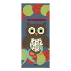 Cute Modern Owl Wreath Merry Christmas Gifts Custom Invites