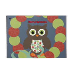 Cute Modern Owl Wreath Merry Christmas Gifts Covers For iPad Mini