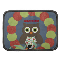 Cute Modern Owl Wreath Merry Christmas Gifts Organizers