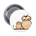 Cute mom and baby owl buttons