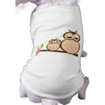 Cute mom and baby owl dog clothing