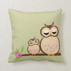 Cute Mom and baby owl Pillows