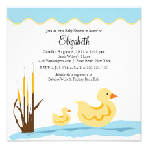CUTE Mom & Baby Duck Baby Shower Invitation
