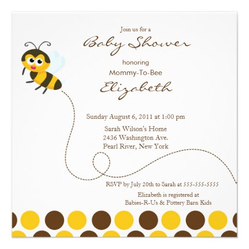 CUTE Mom to Bee Baby Shower Invitation