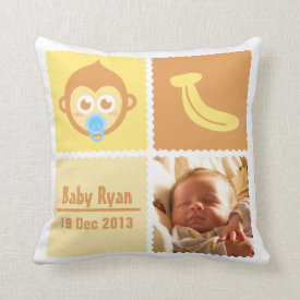 Cute Monkey and Banana for Newborns Pillows