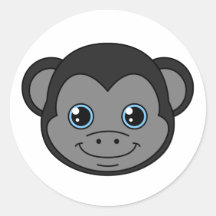 Cute Monkey Black Licorice Sticker
