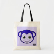 Cute Monkey Blueberry Canvas Bag