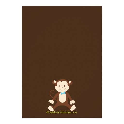Cute Monkey Boy Baby Shower Invitation