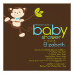 Cute Monkey Boy Baby Shower Invitation