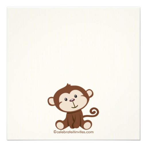 Cute Monkey Boy Baby Shower Invitation