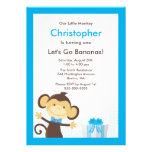 Cute Monkey Boy Birthday Invitation